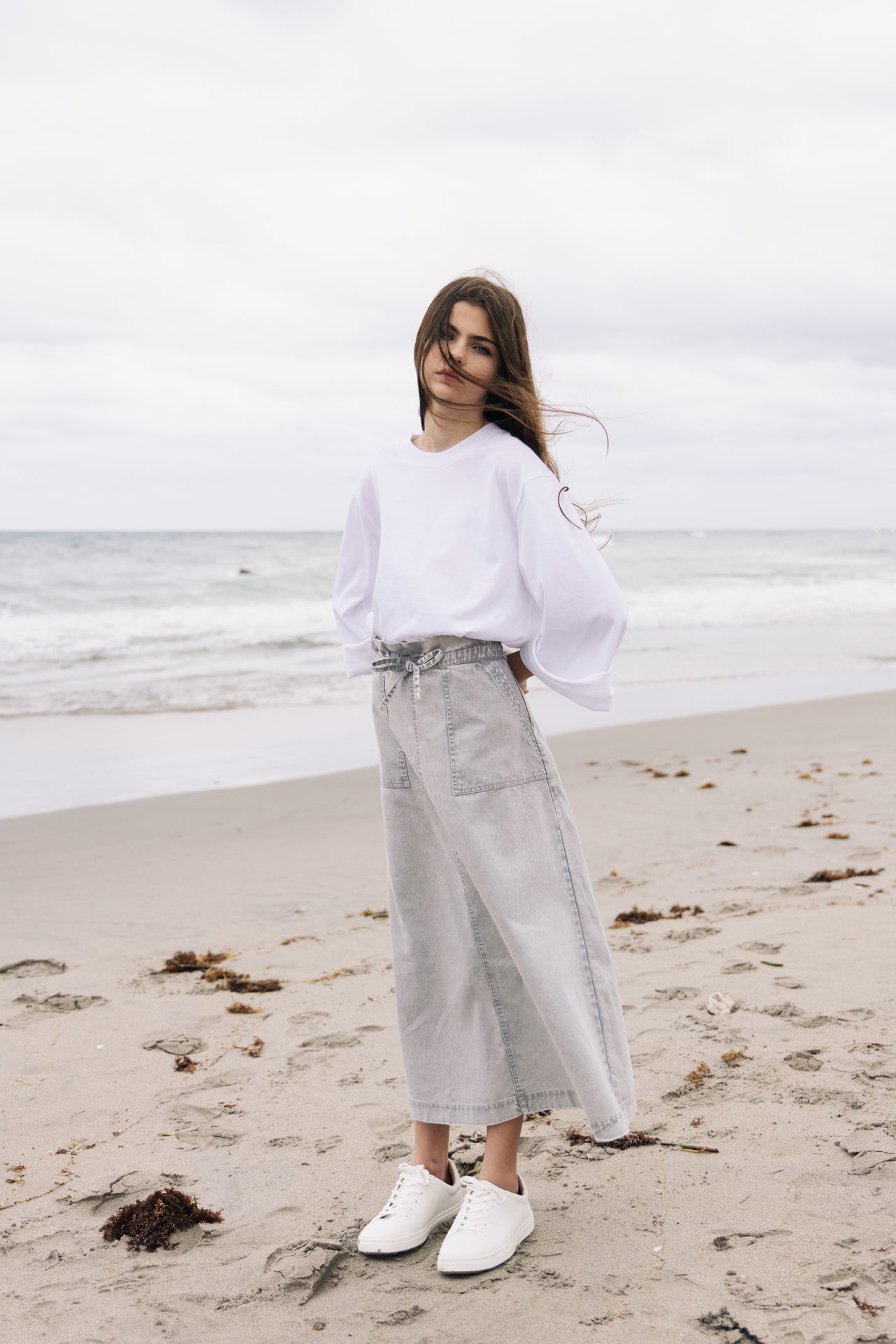 DENIM MAXI SKIRT W CARGO POCKET – KinandKin