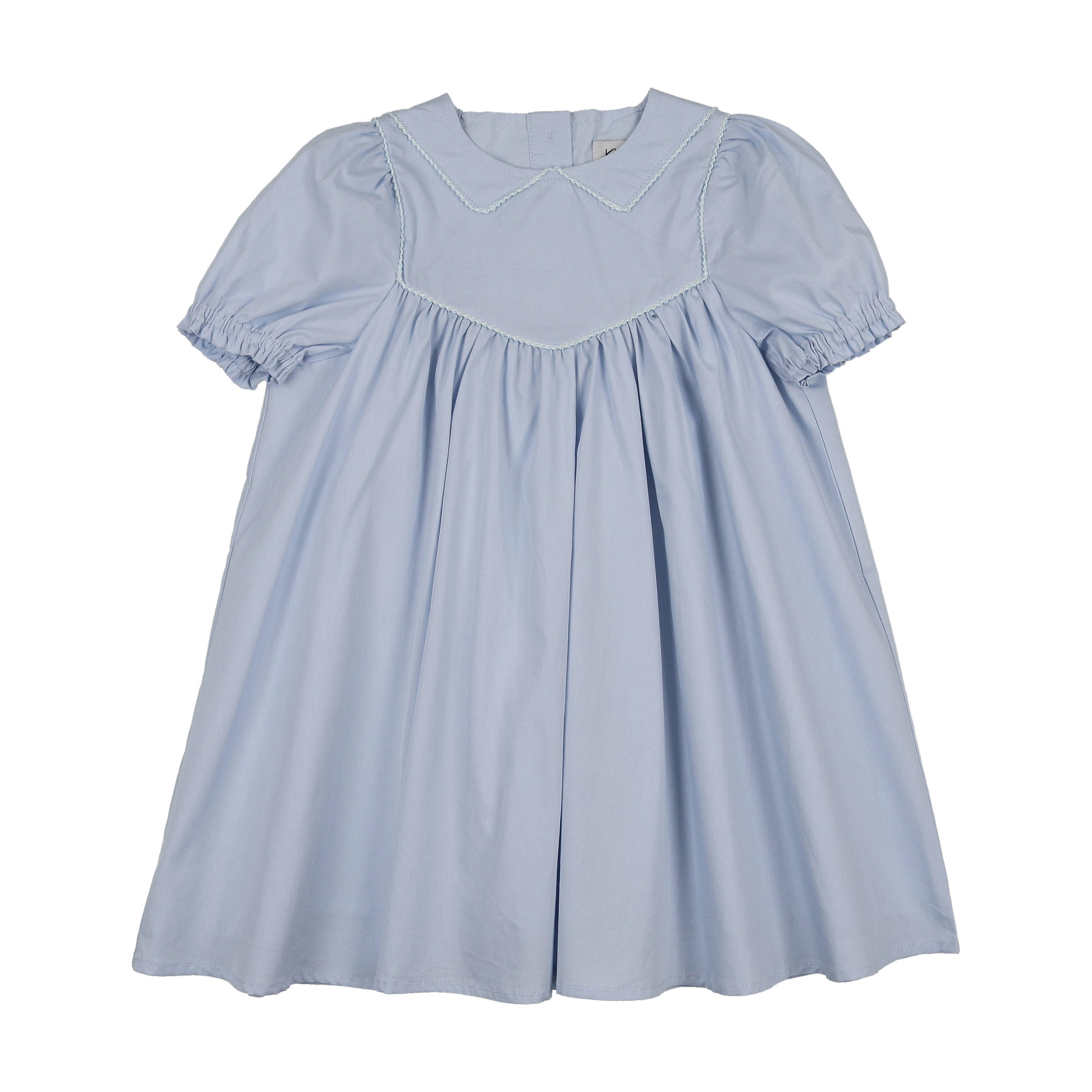 STITCHED DOWN COLLAR SHORT SLEEVE DRESS KinandKin STITCHED DOWN COLLAR SHORT SLEEVE DRESS KinandKin
